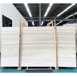 High Polished White Wooden Marble Slabs