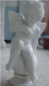 High Quality Natural Marble Stone Little Angel Sculpture