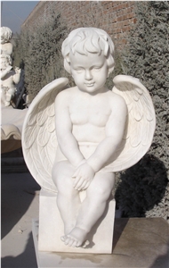 High Quality Natural Marble Stone Little Angel Sculpture
