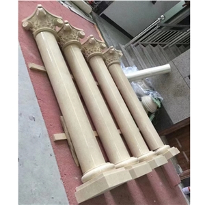 Home Decorative Large Classical Beige Marble Column