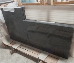 Impala Black Dark Granite Countertops With Backsplash