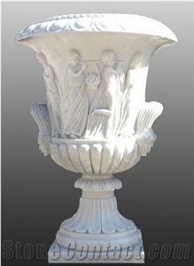Marble Flower Vase Large Planter Pots With Lady Statue