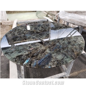 Natural Polished Blue Labradorite Granite Round Table Top