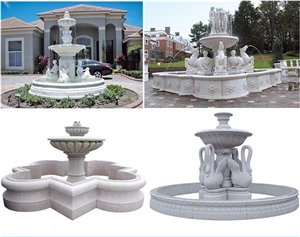 Polished White Marble Garden Fountains