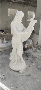 Pure White Marble Human Sculpture And Hand Carving