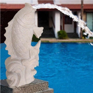 White Marble Sculptured Fountain & Waterfall