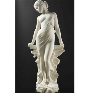 Wholesale Life Size  White Marble Human Sculpture With Wings