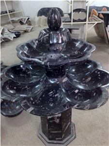 Fossilized Black Marble Fountain