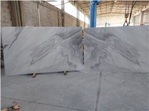 WHITE MARBLE VOLAKAS SLABS BOOKMATCH