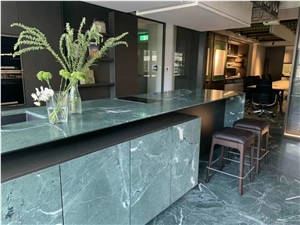 China Green Marble Slab For Reception Room Decoration