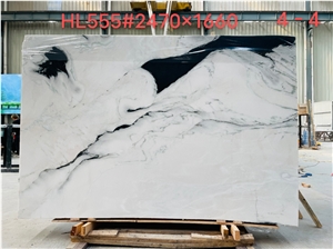 China Panda White Marble Slabs Book-Matched Panels