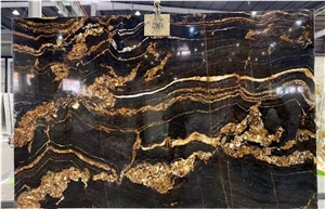 Titanium Cosmic Black Cosmic Gold Royal Gold Granite Slabs