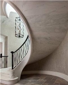Olympian White Danby Marble Spiral Staircase