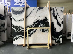 China Sichuan Polished Panda White Marble Stone Slab