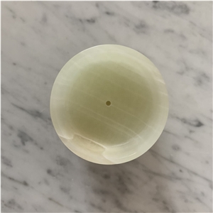Natural Stone Onyx Green Incense Holder Jar For Home Decor