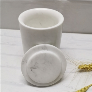 Wholesale Custom Marble Stone Candle Holder Jar With Lid