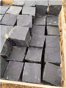 Black Basalt Stone Paving Cobblestone Cubestone