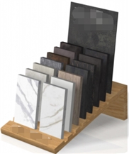 Tile Sample Display Stand With Slot Laminated Wooden Shelf