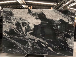 China Universe Black Marble Polished Big Slabs