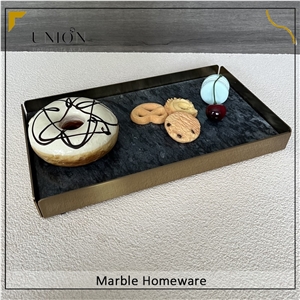 Black Marble Tray Food Serving Tray For Home Decoration