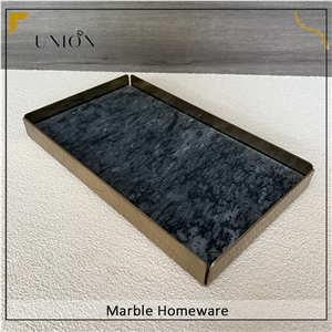 Black Marble Tray Food Serving Tray For Home Decoration
