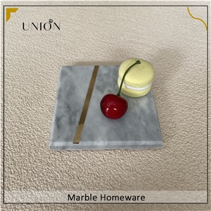 Drink Coaster Natural White Marble Coaster For Coffee Tea