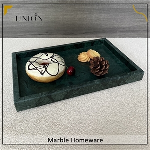 Polished Green Marble Tray Serving Tray For Hotel Home