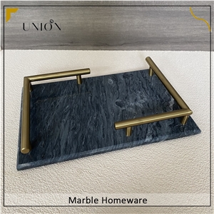 Rectangular  Serving Tray With Corner Handle For Kitchen