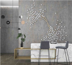 NOBLE GREY SINTERED STONE WALL TILE DECORATION