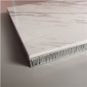 Volacas White Marble Backed Aluminum Honeycomb Panels