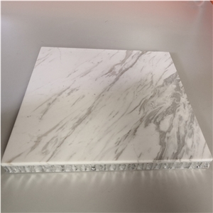 Volacas White Marble Backed Aluminum Honeycomb Panels