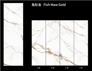 China Sintered Stone Fish Maw Golden Polished Slab