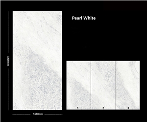 Elegant Sharp Pearl White Sintered Stone Polished Slab