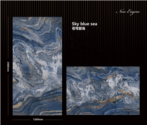 Excellent Quality Sky Blue Sea Sintered Stone Slab