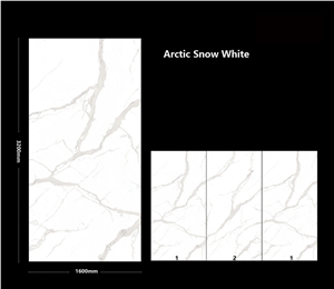 Good Quality Arctic Snow White Sintered Stone Honed Slab