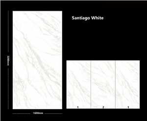 Good Quality Santiago White Sintered Stone Slab