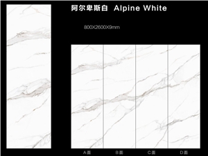 Reliable Quality Alipine White Sintered Stone Polished Slab