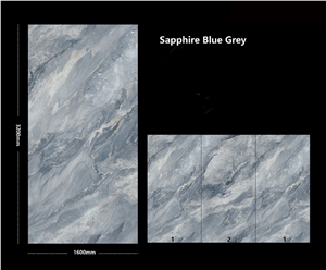 Sintered Stone Sapphire Blue Grey Polished Slab