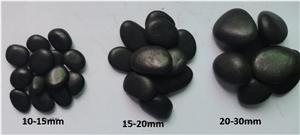 Natural Black Polished River Pebbles For Garden Decoration