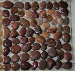 Red River Pebble Stone Pattern, Pebbles Mosaic On Mesh SYPM11