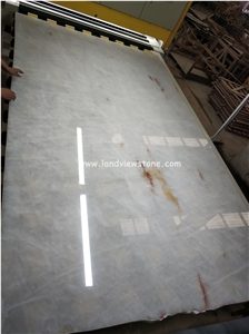 Exotic Ice White Cristallo Quartzite Slabs For Kitchen