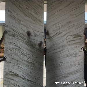 Book-Match Artificial Marble Stone Translucent Resin Panel Artificial Stone Commercial Counters