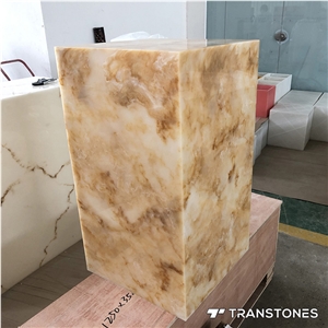 Engineered Stone Artificial Yellow Onyx Slab For Light Box