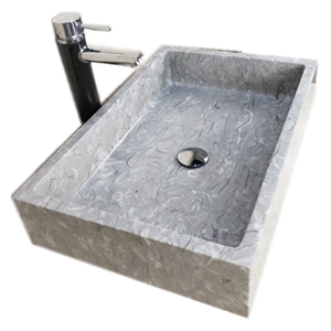 Overlord Flowers Marble Rectangular Marble Sink