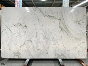 Opus White Pearl Quartzite Slab Tile In China Stone Market