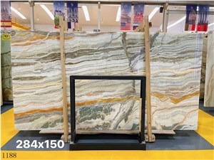 Rainbow Persian Multicolor Onyx Slab Tile In China Market