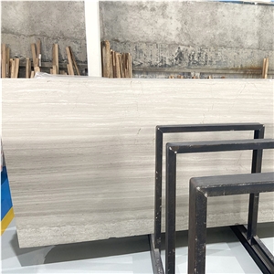 Luxury Greece White Wooden Marble Slab For Home Decorations
