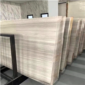 Luxury Greece White Wooden Marble Slab For Home Decorations
