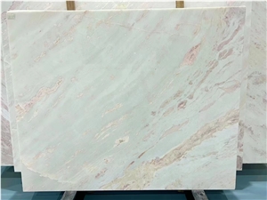 White Marble With Pink  Vein High Quality Luxuay Marble Slab