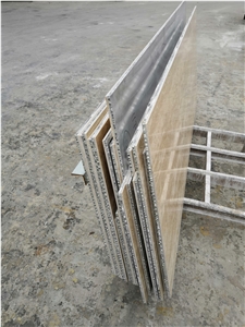 Beige Travertine  Laminated Aluminum Honeycomb Stone Panel